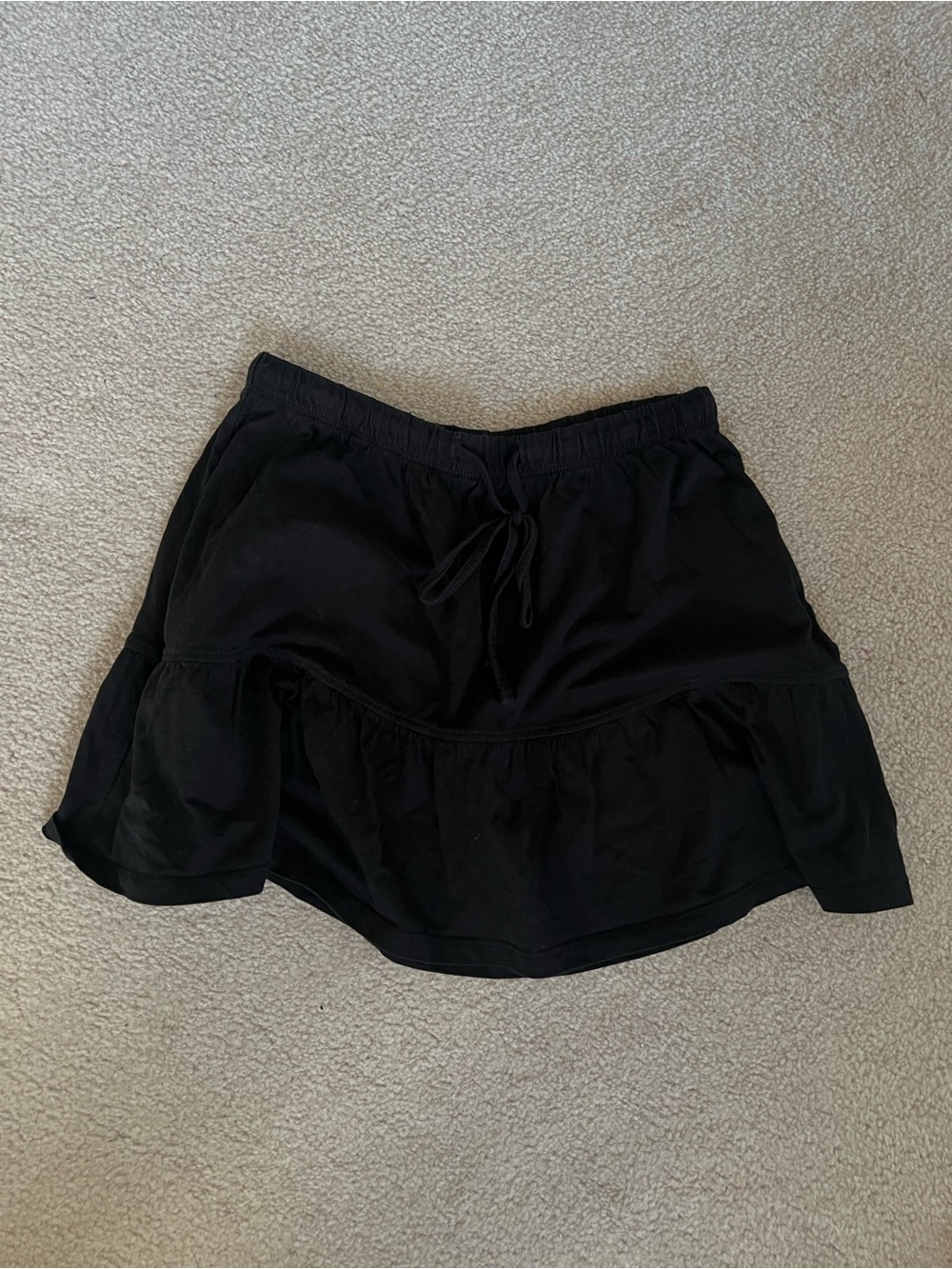 Cotton On Black Tiered Drawstring Skater Skirt